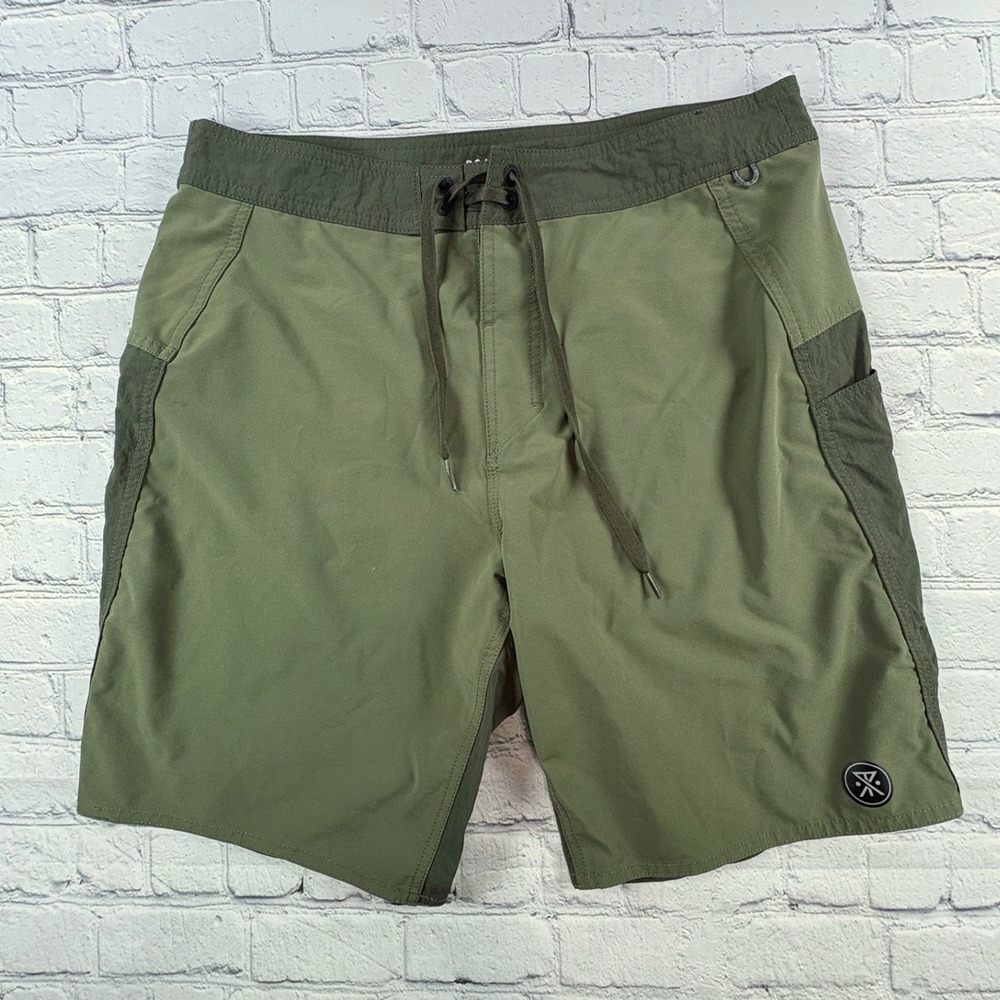 Roark Board Shorts Mens 32 Green The Boatman Series Cordura Swim Trunks
